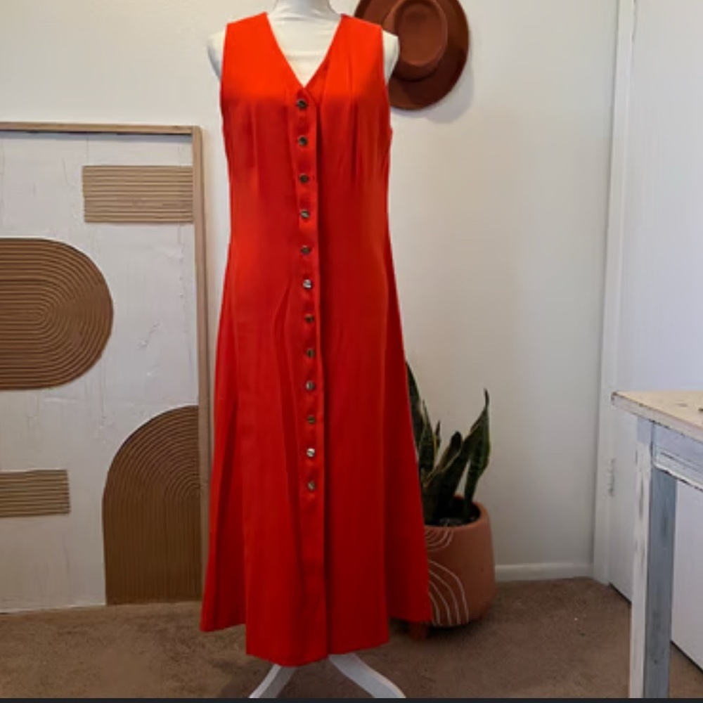 52 Seven Vibrant Red Midi Dress